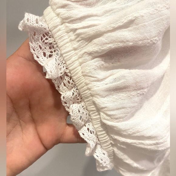 American Eagle Boho Short Sleeve Crop Blouse, Size L - Picture 3 of 8